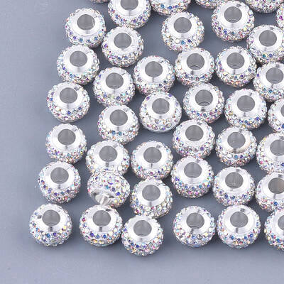 Polymer Clay Rhinestones European Beads