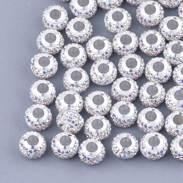 Polymer Clay Rhinestones European Beads