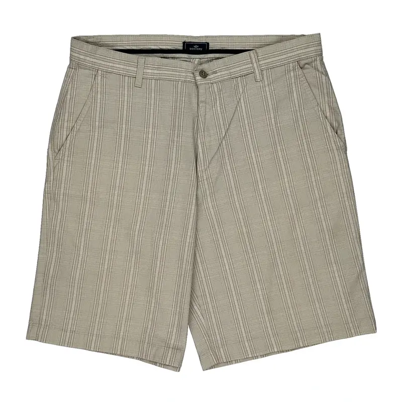 Dockers Checked Shorts - 34W 10L Beige Cotton