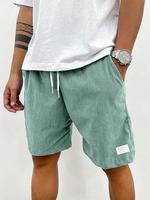 Men's Regular Fit Solid Color Drawstring Waist Shorts, Casual Comfy Breathable Shorts for Daily Wear, Men's Bottoms for Summe...