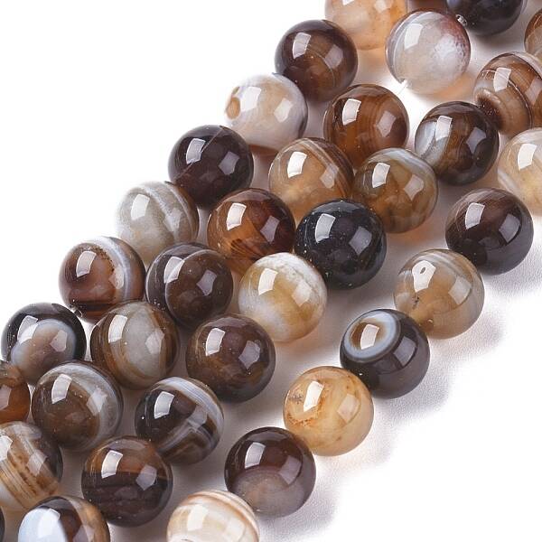 Natural Striped Agate/Banded Agate Beads Strands