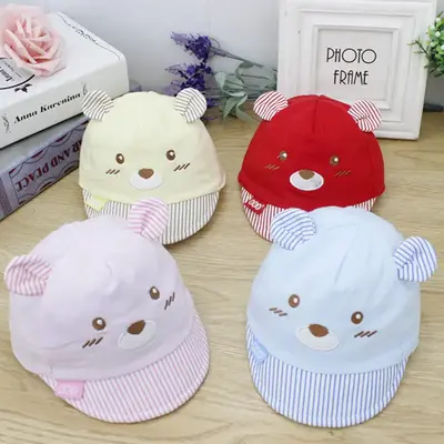 Unisex Girls/Boys Baseball Caps, Casual Newborn Baby Cute Bear Sun Hat With Ears