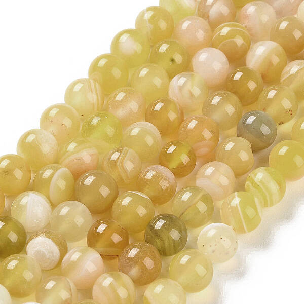 Natural Striped Agate/Banded Agate Beads Strands