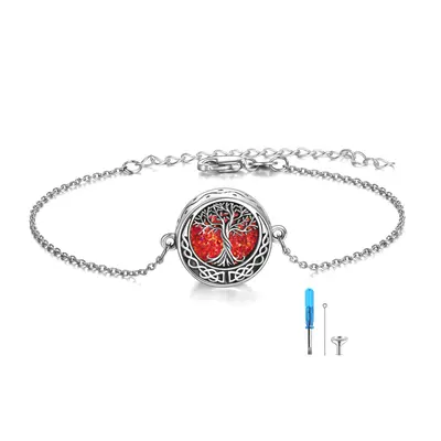 925 Silver Tree Of Life Urn Memorial Bracelet