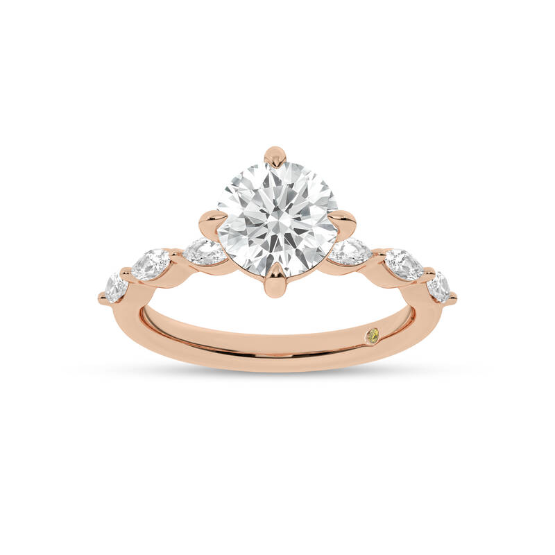 Cabo Round Lab Grown Diamond Engagement Ring | 18K Rose Gold 2 1/10 CT. TW.