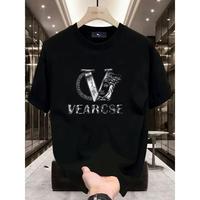 2025 new men's stylish pure cotton round-neck casual printed T-shirt, suitable for both men and women, perfect for fashionabl...