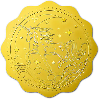 Self Adhesive Gold Foil Embossed Stickers