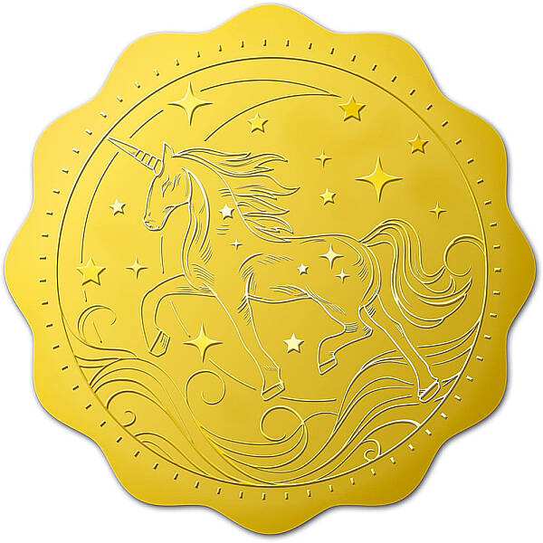Self Adhesive Gold Foil Embossed Stickers