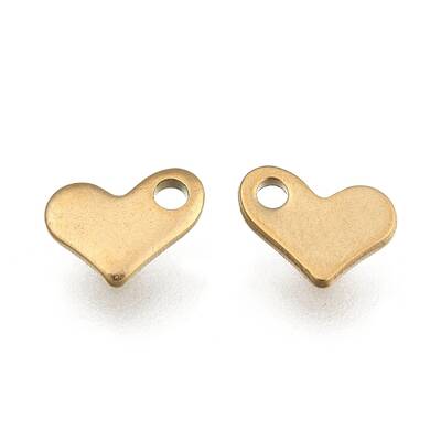 Ion Plating(IP) 304 Stainless Steel Heart Charms
