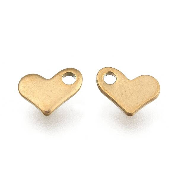Ion Plating(IP) 304 Stainless Steel Heart Charms