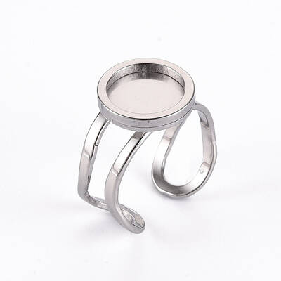 Non-Tarnish 201 Stainless Steel Cuff Pad Ring Settings