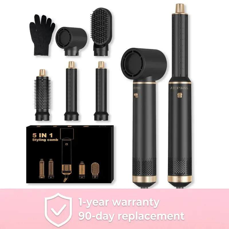 ATOPSKINS 5 in 1 Detachable Blow Dryer Brush Set with Hot Air Brush, Multifunctional Hair Styling Tools for Women, Includes 1...