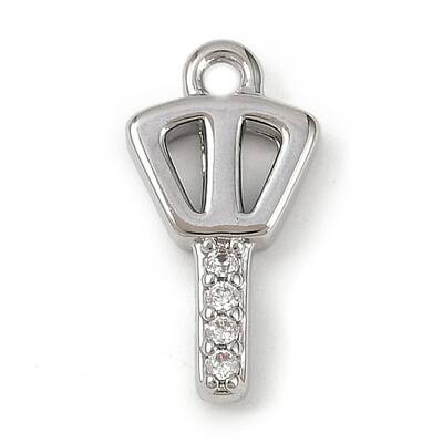 Brass Micro Pave Clear Cubic Zirconia Pendants