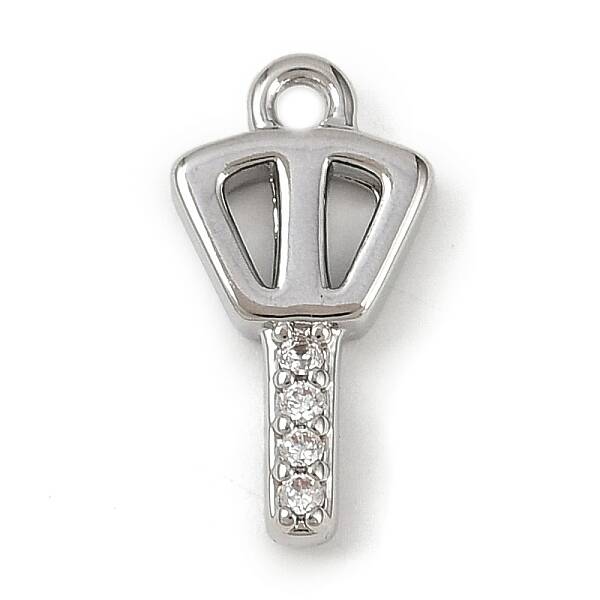 Brass Micro Pave Clear Cubic Zirconia Pendants