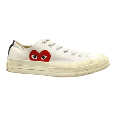 CONVERSE Comme Des Garcons Low Top Trainers Beige Canvas Mens UK 6
