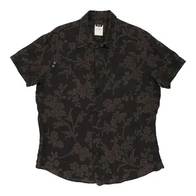 Versace Jeans Couture Floral Short Sleeve Shirt - 3XL Black Cotton