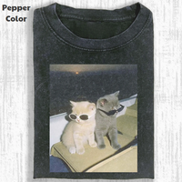Funny Animal Vintage Graphic Tee, Cat With Sunglasses T-Shirt, Animal Shirt, Unisex Meme Cringe Funny Shirt, Menswear Womensw...