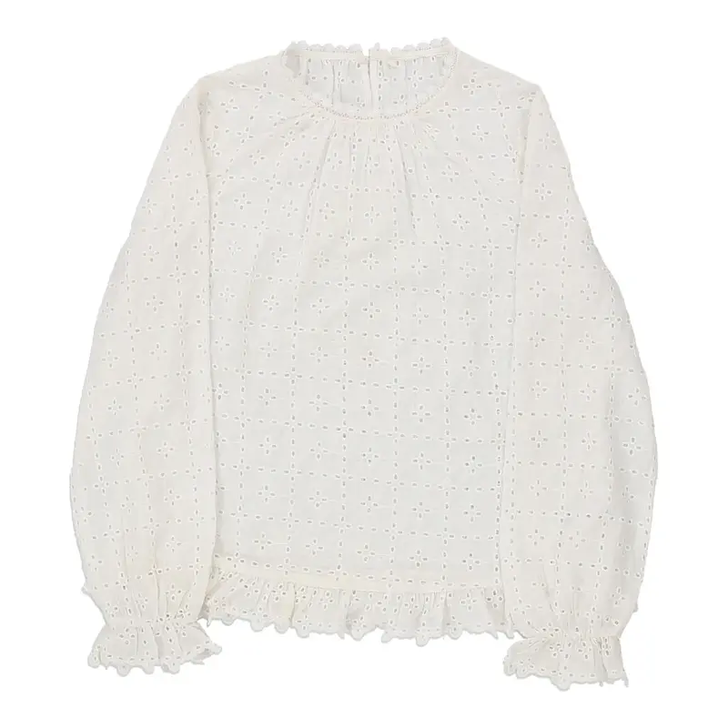 Unbranded Sheer Blouse - Medium White Cotton