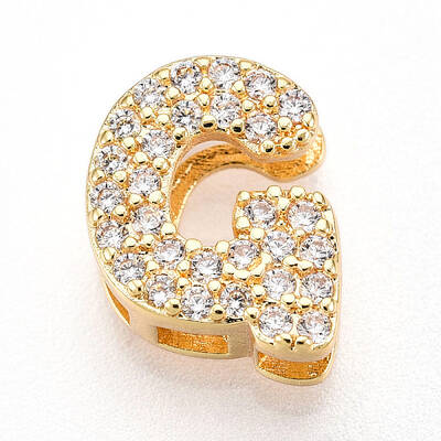 Brass Micro Pave Cubic Zirconia Charms