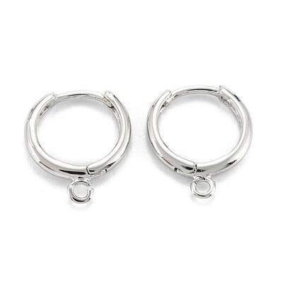 Rack Plating Brass Huggie Hoop Earrings Finding