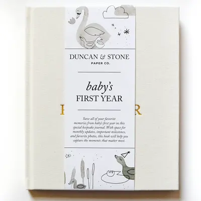 Baby's First Year Memory Book | A Beautiful Keepsake to Capture Pregnancy Details, Preparing for Baby & Monthly Milestones | ...