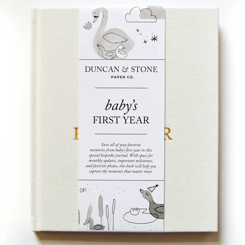 Baby's First Year Memory Book | A Beautiful Keepsake to Capture Pregnancy Details, Preparing for Baby & Monthly Milestones | ...