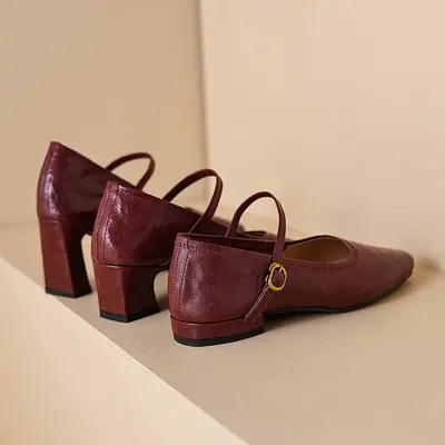 CHIKO Jamaul Square Toe Block Heels Mary Jane Shoes
