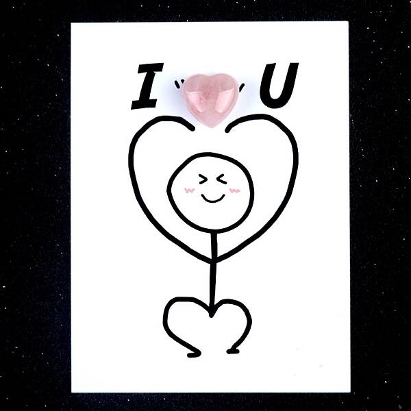 Natural Rose Quartz Heart Display Decorations