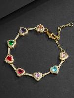 Heart Shaped Seven Colored Bracelet, Fashionable Cute Jewelry for Women & Men, Trendy All-match & Exquisite Jewelry for Birth...