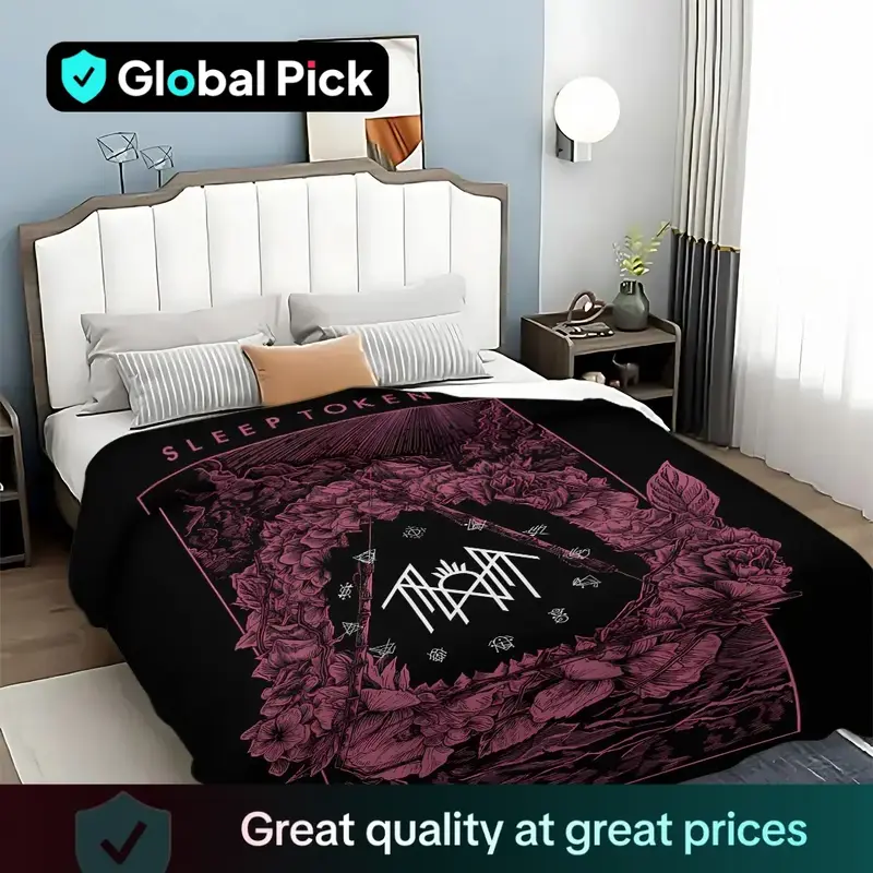 Sleep Token Pattern Blanket, Soft Warm Throw Blanket, Air-conditioned Room Blanket, Warm Nap Blanket for Home Office Travel