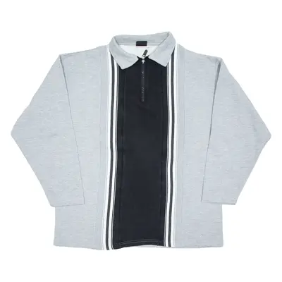 LETS GO Mens Sweatshirt Grey Collared XL