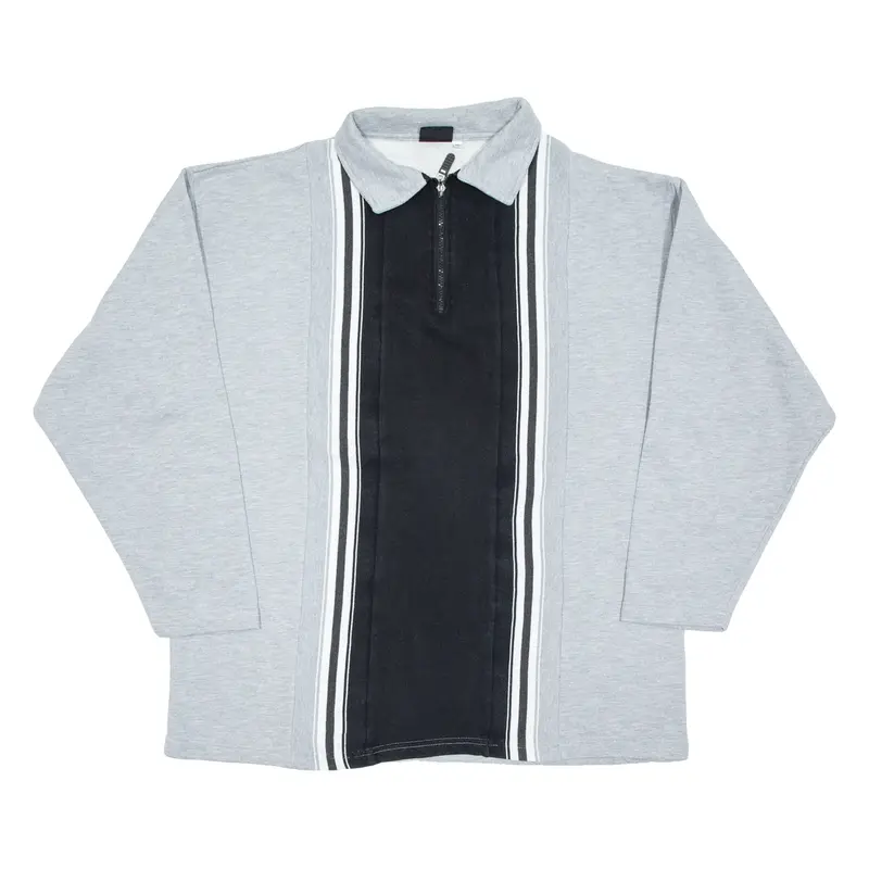 LETS GO Mens Sweatshirt Grey Collared XL
