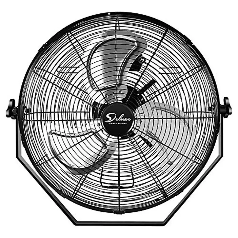 Simple Deluxe Industrial Wall Mount Fan, 3 Speed High Velocity Metal Fan with Newest Dual Ball Bearing Technology, Various sp...