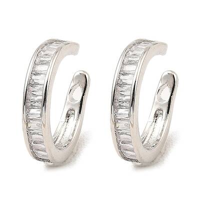 Brass with Cubic Zirconia Cuff Earrings