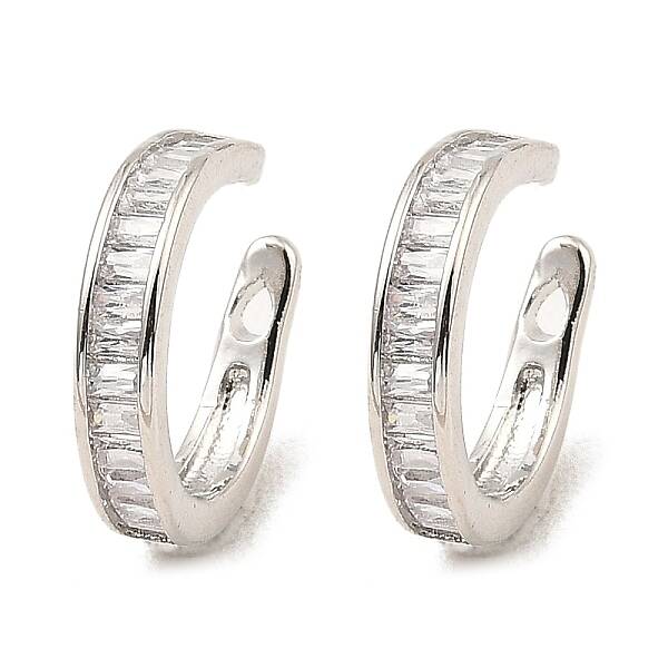 Brass with Cubic Zirconia Cuff Earrings