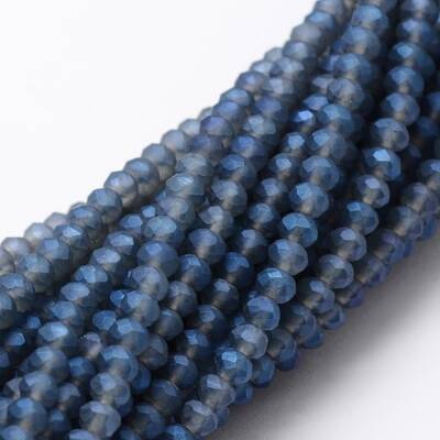 Full Rainbow Plated Faceted Rondelle Glass Bead Strands