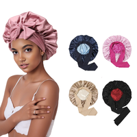 Double Layer Satin Bonnet, Soft and Breathable Hair Care Bonnet, Adjustable Night Sleeping Cap, Heatless Styling Tool for Wom...