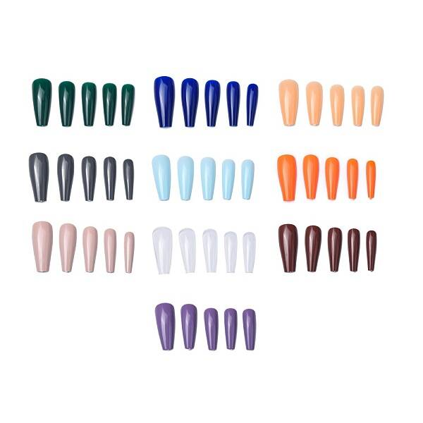 Solid Color French Short False Nails