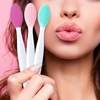 Lip Scrub Brush, Silicone Exfoliating Lip Brush Tool Double-sided Soft Lip Brush, Exfoliating Brush For Men Women Lip Brush M...
