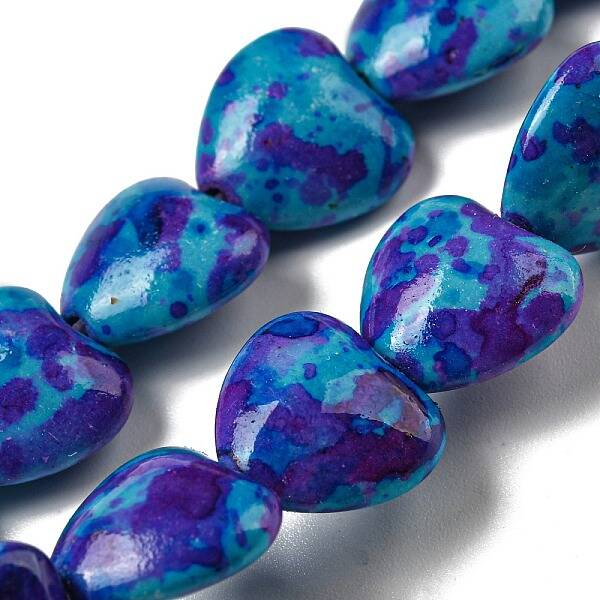Spray Painted Synthetic Turquoise Beads Strands