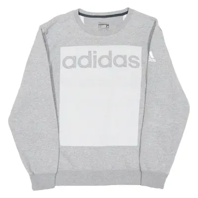 ADIDAS SPORT ESSENTIALS Mens Sweatshirt Grey Crewneck M