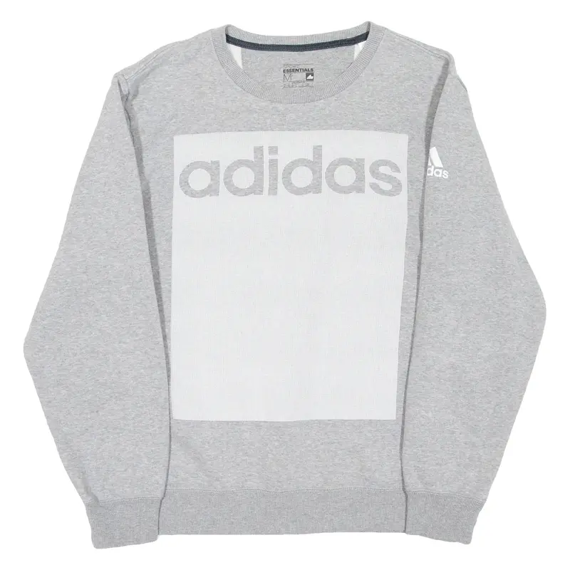 ADIDAS SPORT ESSENTIALS Mens Sweatshirt Grey Crewneck M