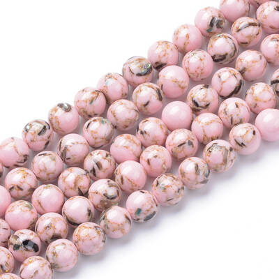 Assembled Synthetic Turquoise and Shell Beads Strands