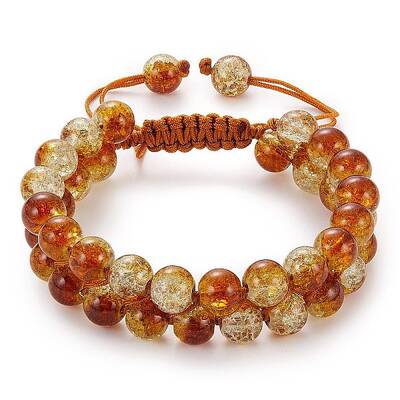 Sparkling Round Glass Braided Bead Bracelet