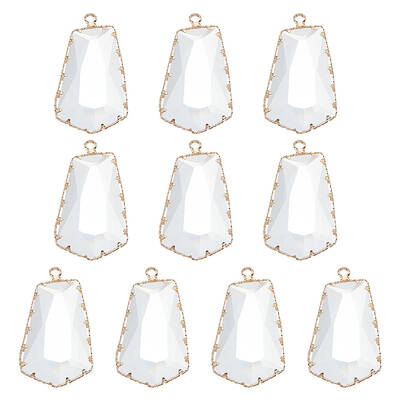10Pcs Clear Glass Pendants