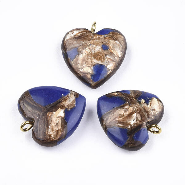 Assembled Bronzite and Lapis Lazuli Pendants