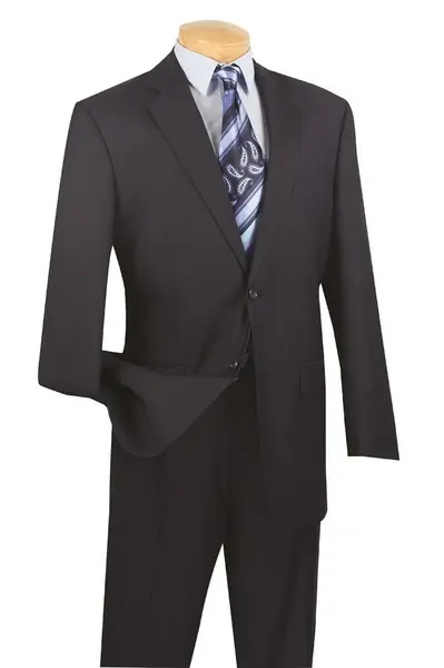 Vinci Men's Wool Feel Executive Suit 2 Piece Solid Color