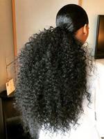 20 Inch Drawstring Kinky Coily Ponytail Extensions, Natural Afro Coily Ponytail Extension, Synthetic Instant Clip Ponytail, A...