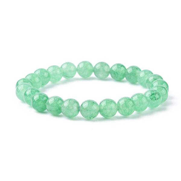 Dyed Natural Green Aventurine Beads Stretch Bracelets