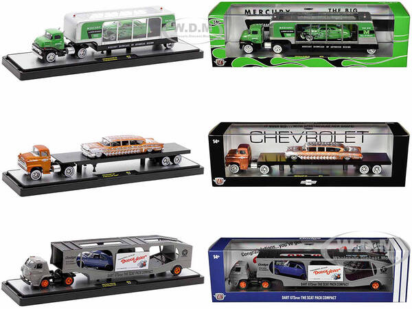 Auto Haulers Set of 3 Trucks Release 74 Limited Edition to 9000 pieces Worldwide 1/64 Diecast Models by M2 Machines